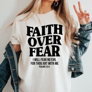 Faith Over Fear Vintage Style Christian Jesus Shirt Unisex Handmade